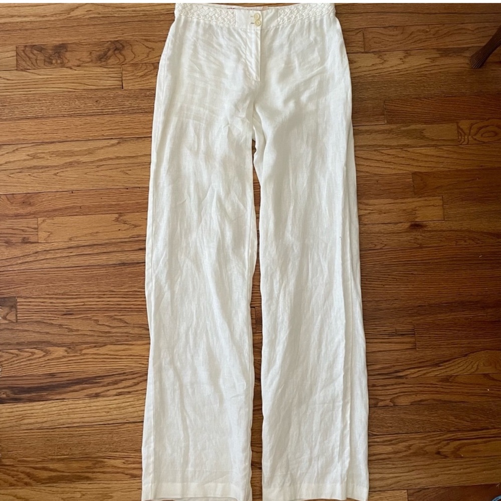 Chelsea & Violet white linen pants